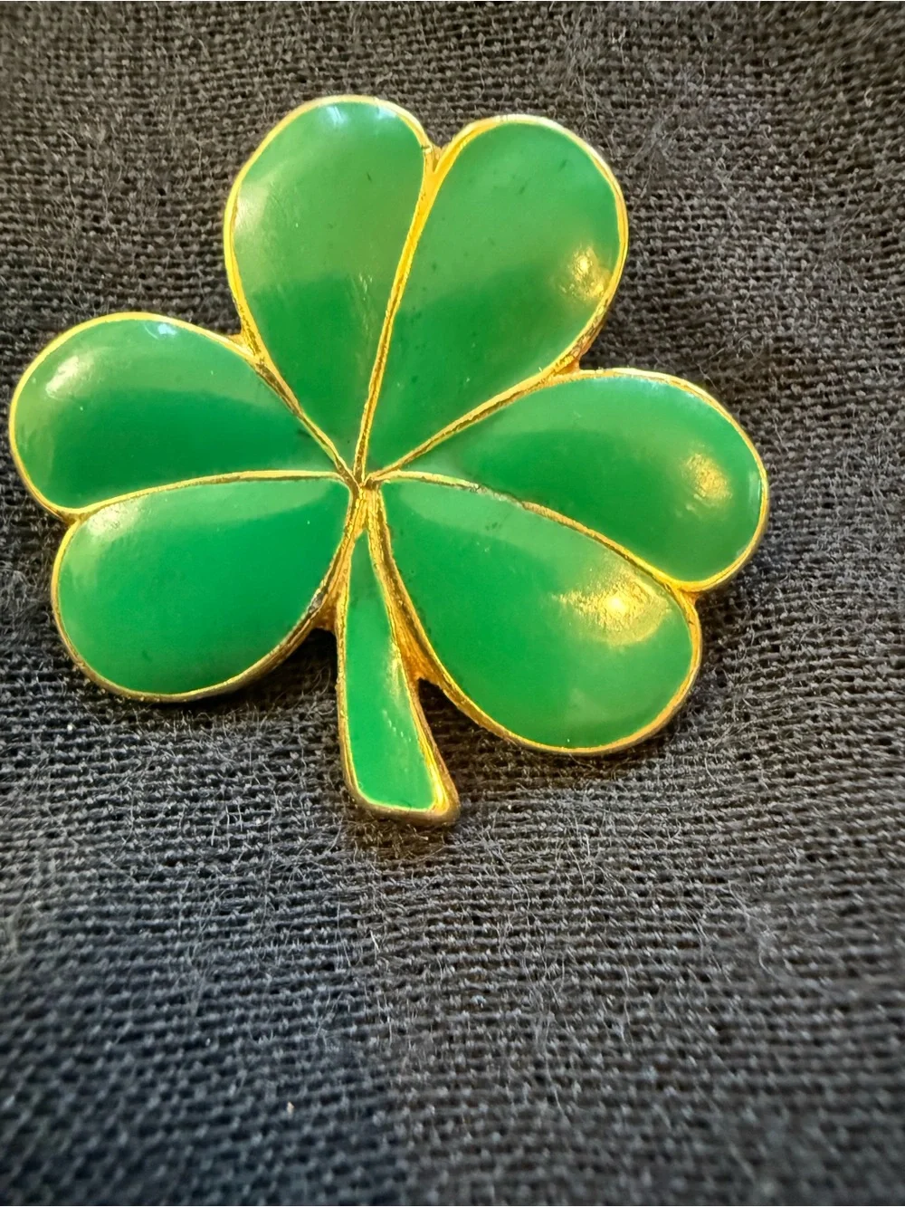 Green Four-Leaf Clover Enamel Pin